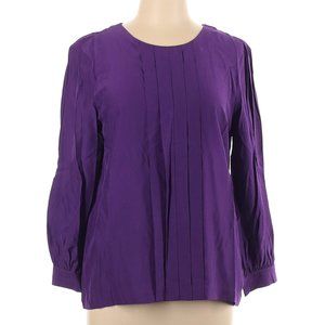 NWT kate spade Plumberry Violet Silk Blend Rear-Tie-Neck Blouse Size L